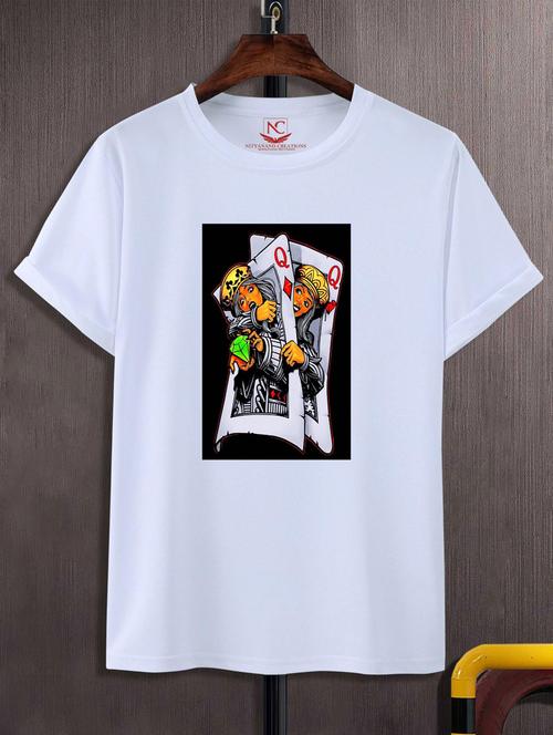 unisex white graphic printed t-shirt - 20847596 - Very Small Image - 1