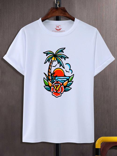 unisex white graphic printed t-shirt - 20847608 - Very Small Image - 1