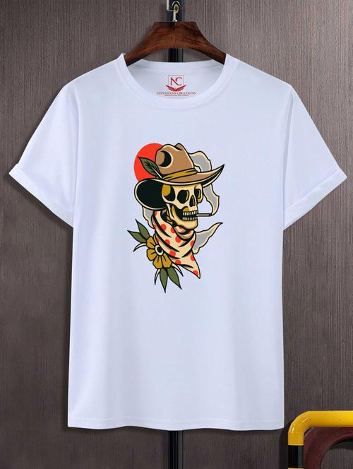 unisex white polyester graphic t-shirt - 20847611 - Very Small Image - 1
