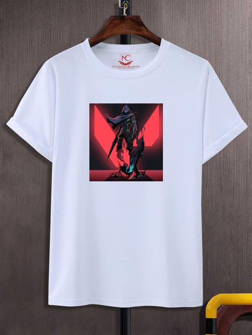 unisex white graphic printed t-shirt - 20847614 - Very Small Image - 1