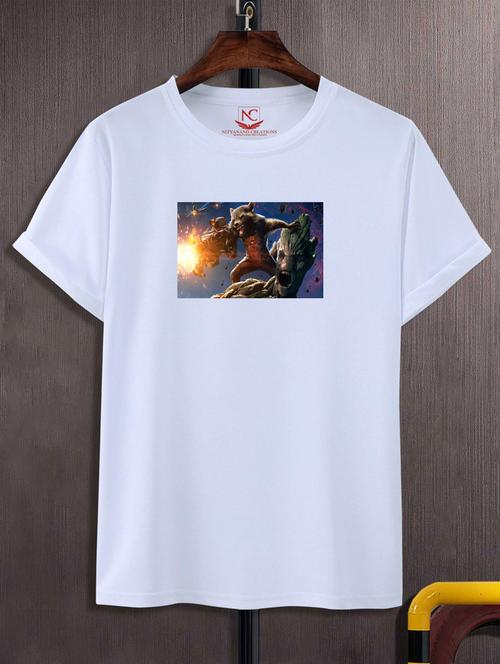 unisex white graphic printed t-shirt - 20847616 - Very Small Image - 1