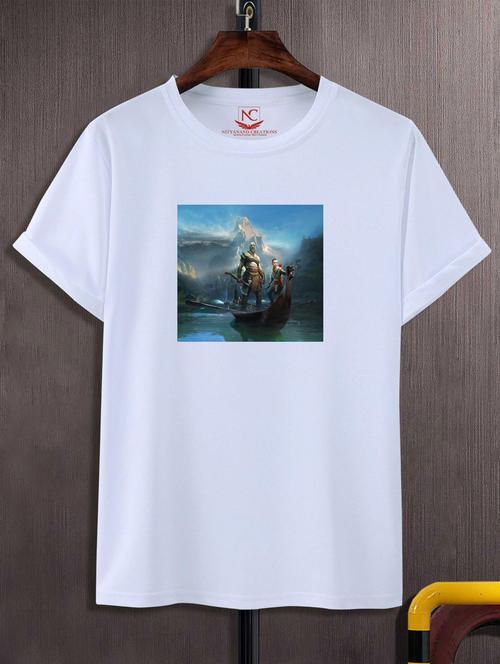 unisex white graphic printed t-shirt - 20847617 - Very Small Image - 1