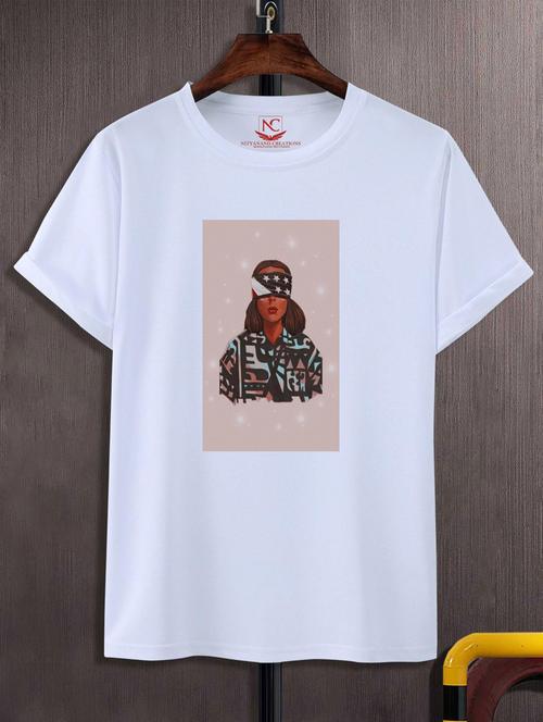 unisex white polyester graphic t-shirt - 20847618 - Very Small Image - 1