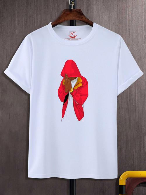 unisex white graphic printed t-shirt - 20847628 - Very Small Image - 1