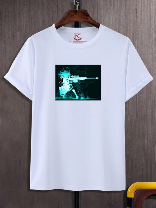 unisex white graphic printed t-shirt - 20847639 - Very Small Image - 1