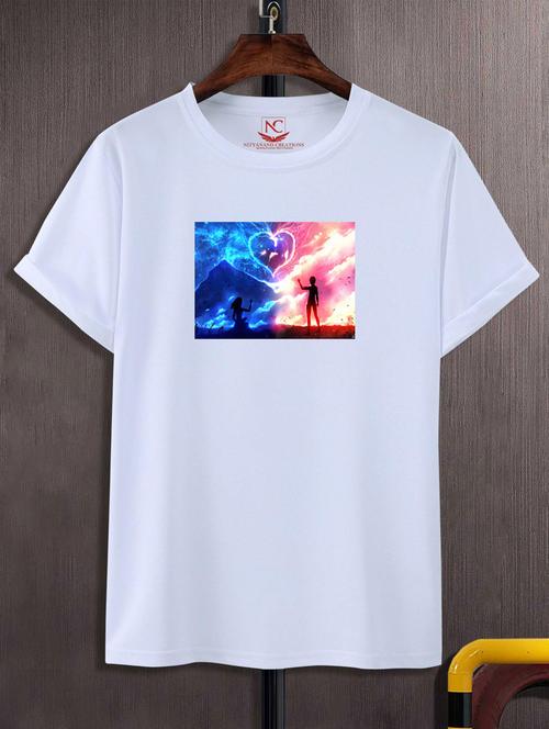 unisex white graphic printed t-shirt - 20847643 - Very Small Image - 1