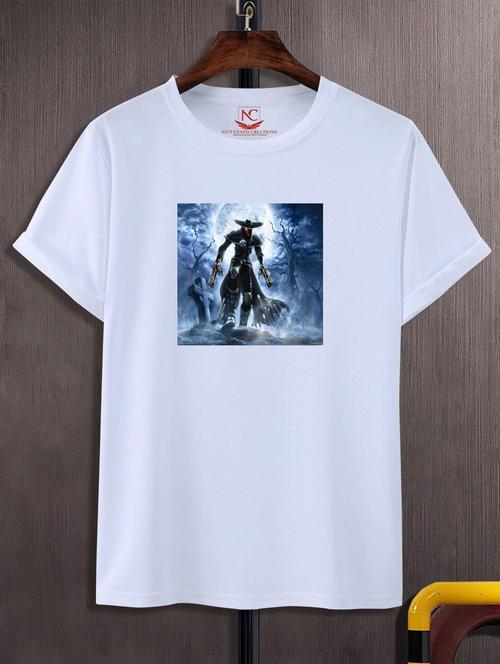 unisex white graphic printed t-shirt - 20847647 - Very Small Image - 1