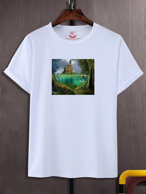unisex white graphic printed t-shirt - 20847651 - Very Small Image - 1