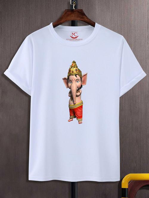 unisex white graphic printed t-shirt - 20847667 - Very Small Image - 1