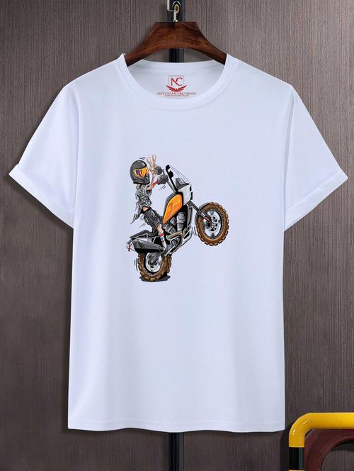 unisex white graphic printed t-shirt - 20847697 - Very Small Image - 1