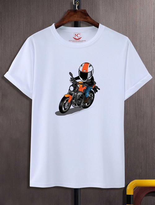 unisex white graphic printed t-shirt - 20847699 - Very Small Image - 1
