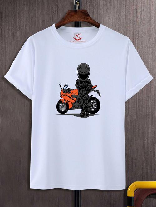 unisex white graphic printed t-shirt - 20847701 - Very Small Image - 1