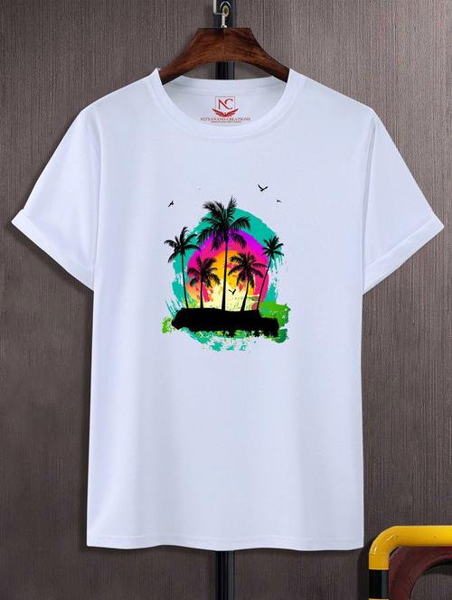 unisex white graphic printed t-shirt - 20847710 - Very Small Image - 1