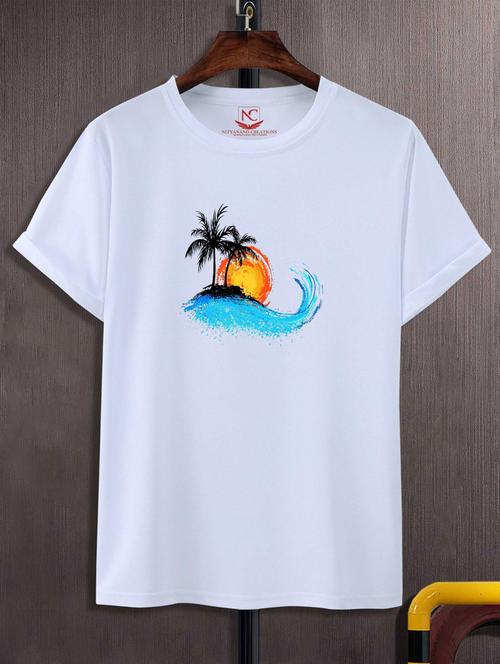 unisex white graphic printed t-shirt - 20847711 - Very Small Image - 1