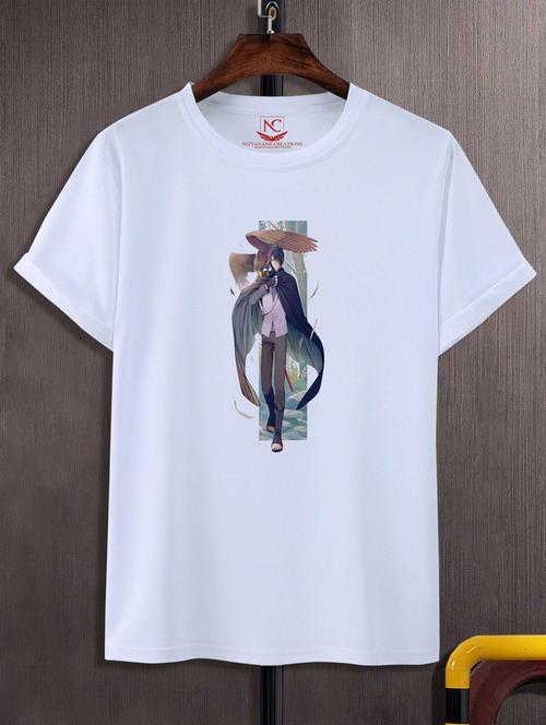 unisex white graphic printed t-shirt - 20847713 - Very Small Image - 1