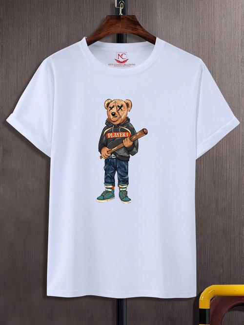 unisex white graphic printed t-shirt - 20847737 - Very Small Image - 1