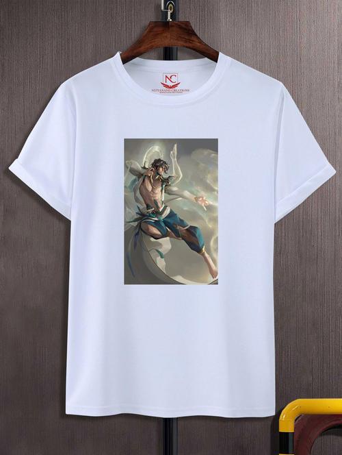 unisex white graphic printed t-shirt - 20847743 - Very Small Image - 1