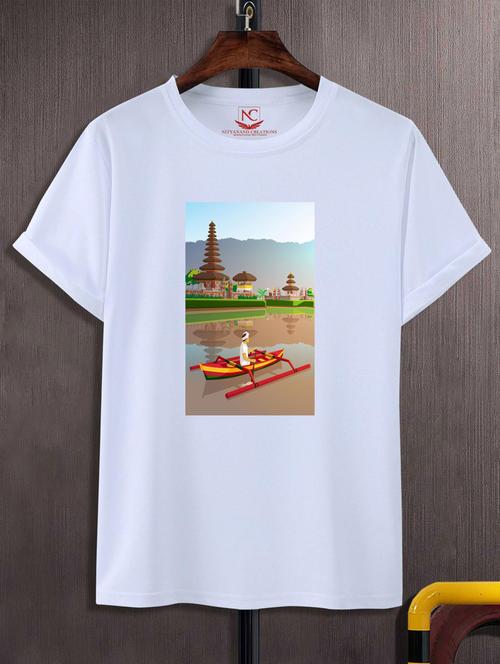 unisex white graphic printed t-shirt - 20847745 - Very Small Image - 1