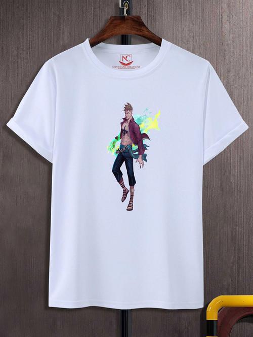 unisex white graphic printed t-shirt - 20847755 - Very Small Image - 1