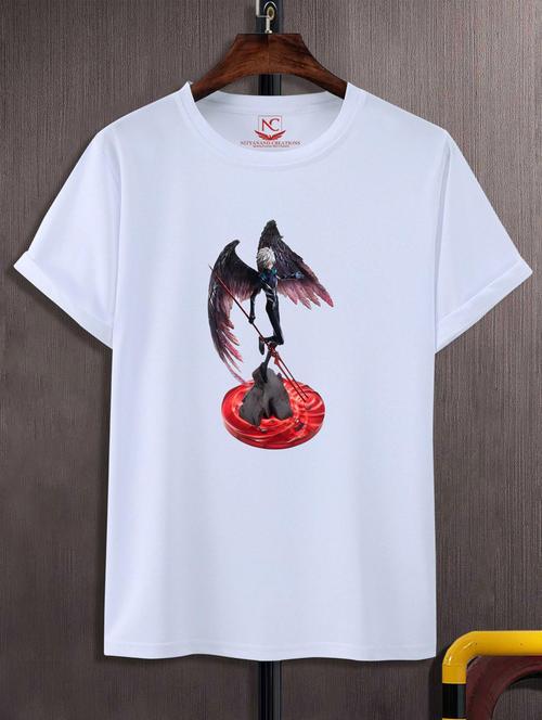 unisex white polyester graphic t-shirt - 20847762 - Very Small Image - 1