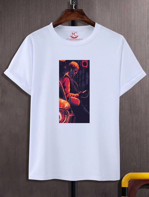 unisex white graphic printed t-shirt - 20847764 - Very Small Image - 1
