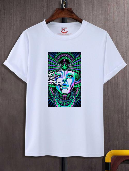 unisex white graphic printed t-shirt - 20847771 - Very Small Image - 1