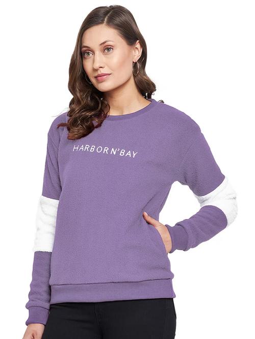 purple fleece color block sweatshirt - 20847789 - Very Small Image - 1