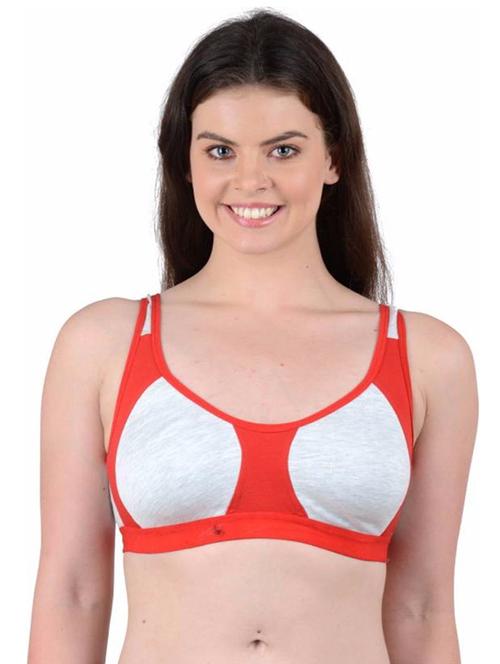 red cotton blend sports bra - 20847976 - Very Small Image - 1