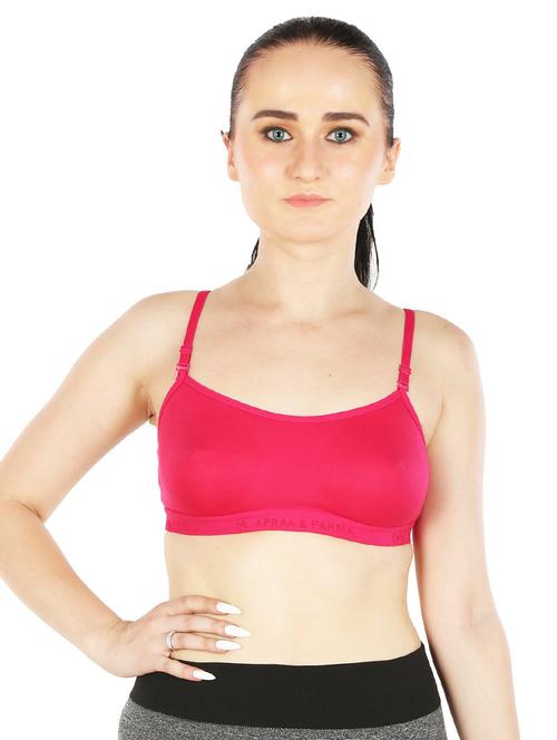 pink cotton blend sports bra - 20848080 - Very Small Image - 1