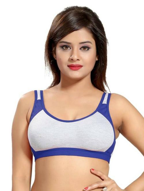 multi colored cotton blend sports bra - 20848406 - Very Small Image - 1