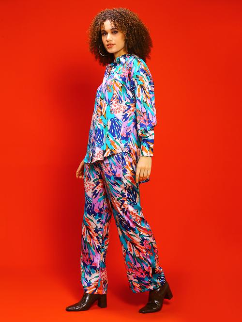 women multicolored printed shirt and trouser co-ord set - 20848843 - Very Small Image - 1