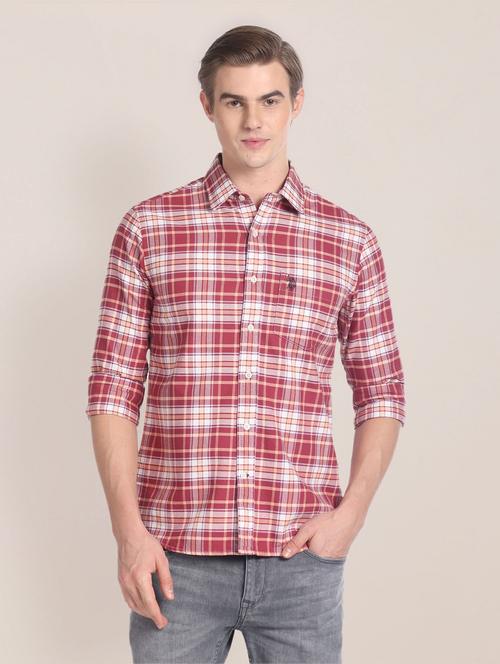 men checkered long sleeve casual shirt - 20849461 - Very Small Image - 1