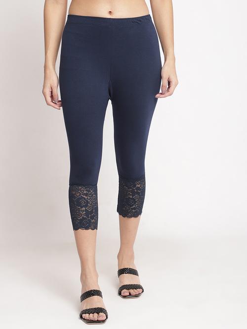 women solid mid rise capri leggings - 20850356 - Very Small Image - 1