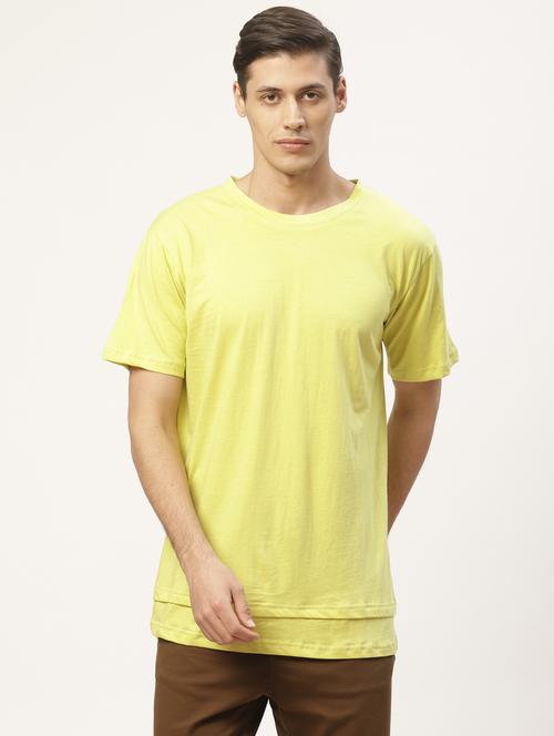 yellow cotton plain tshirt - 20850898 - Very Small Image - 1