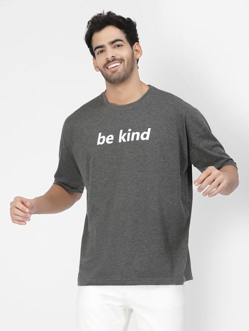 grey cotton blend typography t-shirt - 20850964 - Very Small Image - 1