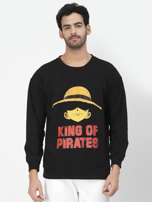 black cotton printed sweatshirt - 20851151 - Very Small Image - 1