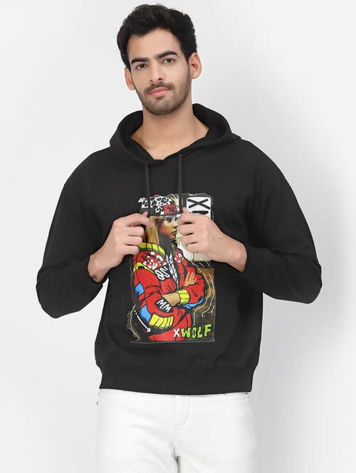 men front print hooded sweatshirt - 20851186 - Very Small Image - 1