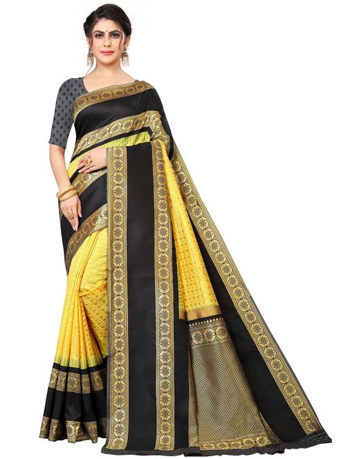 yellow self design kanjivaram saree - 20851268 - Very Small Image - 1