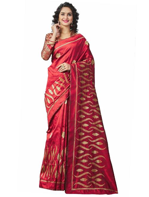 women red printed saree with blouse - 20851339 - Very Small Image - 1