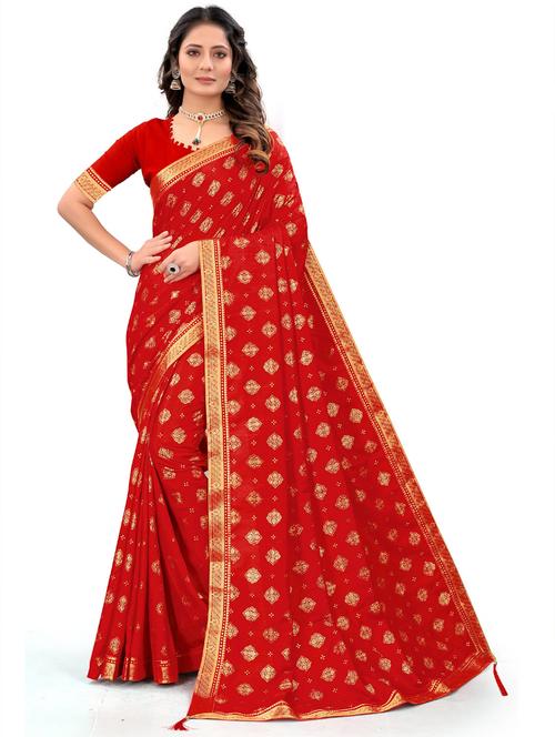 women red self design banarasi saree with blouse - 20851748 - Very Small Image - 1
