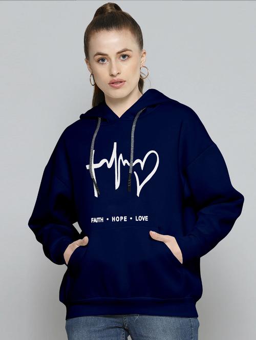blue cotton blend front print sweatshirt - 20852133 - Very Small Image - 1