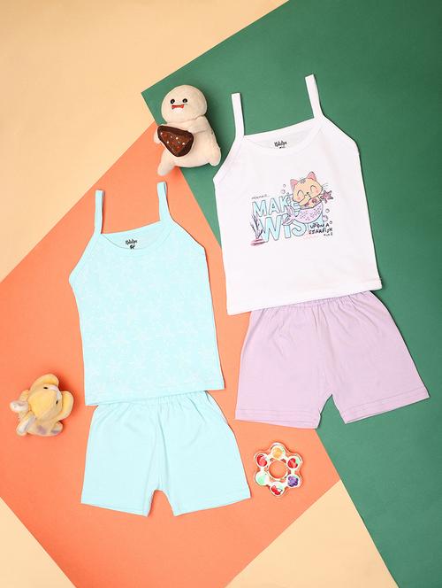 kids printed cotton shorts twin set combo - 20852268 - Very Small Image - 1