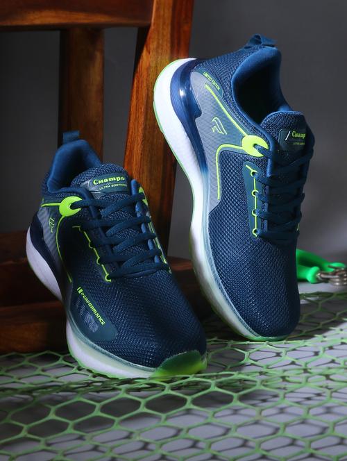 teal blue detailed lace up sports shoes - 20852377 - Very Small Image - 1
