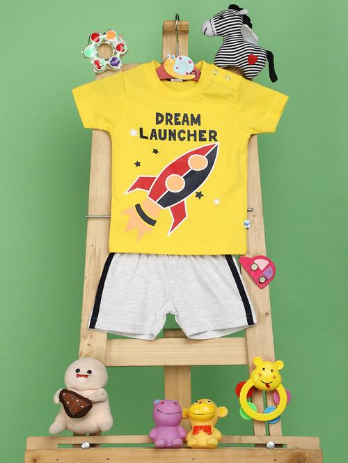 kids printed cotton shorts twin set - 20852544 - Very Small Image - 1