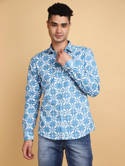 light blue cotton casual shirt - 20852577 - Very Small Image - 1