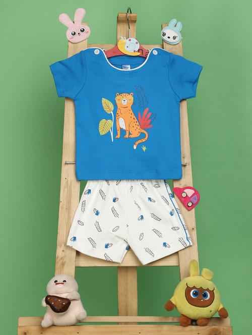 boys round neck printed shorts set - 20852672 - Very Small Image - 1