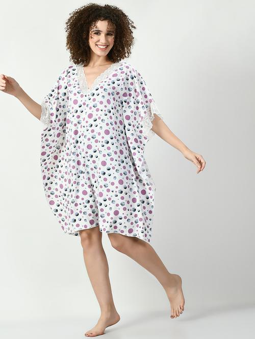 women polka doted kaftan nighty - 20852834 - Very Small Image - 1