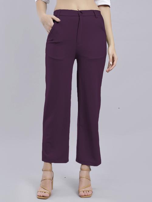women solids ankle length trousers - 20853262 - Very Small Image - 1