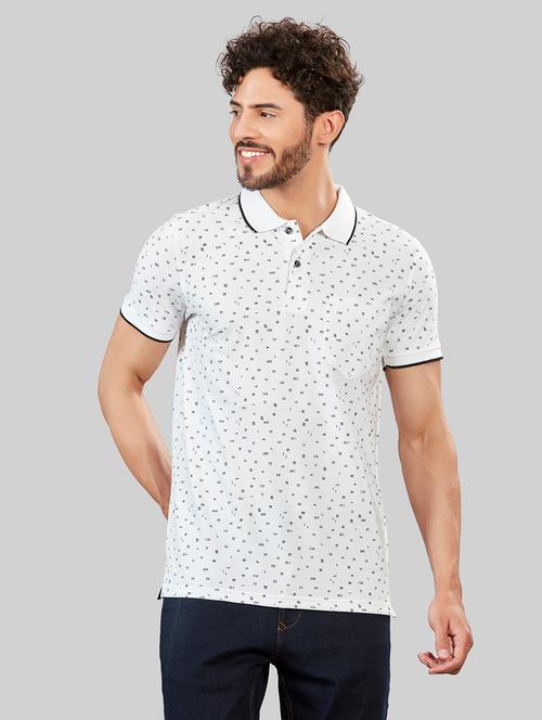 white cotton blend all over print t-shirt - 20853743 - Very Small Image - 1