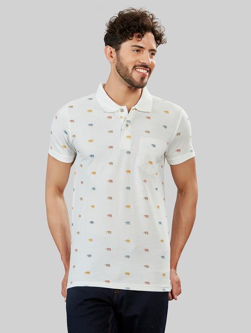 off white printed detailed polo t-shirt - 20853748 - Very Small Image - 1